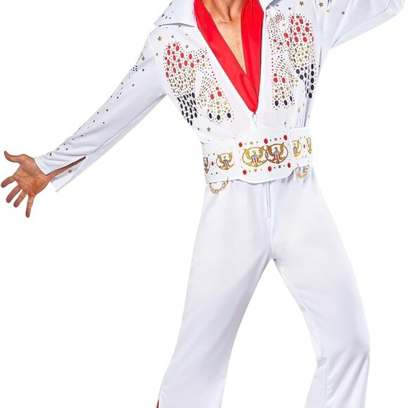 NEW Rubies Mens Deluxe Aloha Elvis Costume for Themed Parties and Halloween SZ M - Picture 5 of 8